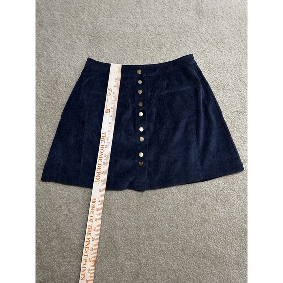 Lulus Made With Moxie Navy Blue Corduroy Button Mini Skirt‎ Women Size Small - Picture 5 of 8